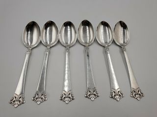 Set Of Six Magnus Aase Norway,  Anitra Pattern 830s Silver Demitase Spoons