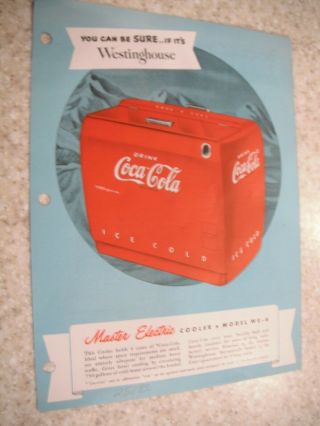 Vintage,  Coca Cola,  Westinghouse,  Cooler Ad