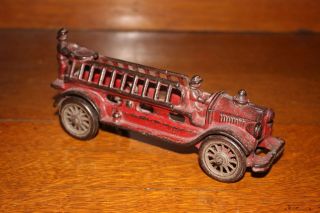 Antique Cast Iron Toy Kenton Hubley Arcade Fire Ladder Truck.