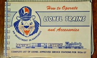 Vintage1956 - 57 Booklet How To Operate Lionel Trains And Accessories