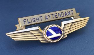 Eastern Airlines Stewardess FLIGHT ATTENDANT Wings Probationary Badge 10KGF Crew 2