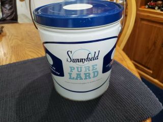Vintage Sunnyfield 4lb.  Lard Can With Lid And Handle