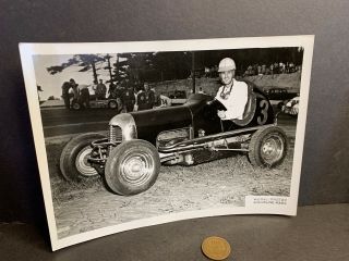 Vintage 5x7 " Midget Race Car Photo,  Autograph Bill Randall 3,  Brookline Ma,  3