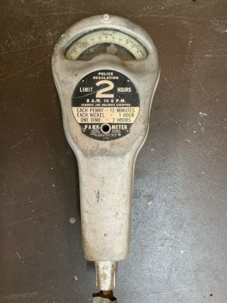 Vintage Antique Parking Meter - Penny - Nickel - Dime - Two Hour