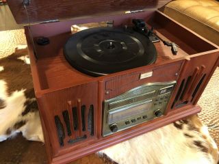 Vintage Turntable With Record Player,  Cd Player,  And Am/fm Radio (see Note)