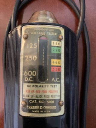Vintage Square D Company Wigginton Voltage Tester 5008 2
