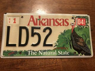 2004 Arkansas Turkey Wildlife License Plate Hunting Commission Graphics Fishing