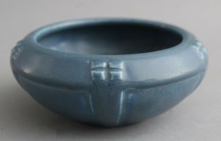 Small Antique 1922 Matt Blue Arts & Crafts Rookwood Art Pottery Bowl 2
