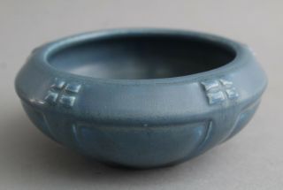 Small Antique 1922 Matt Blue Arts & Crafts Rookwood Art Pottery Bowl 3
