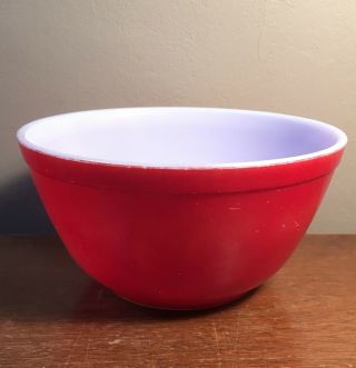 Vintage Red Pyrex 402 Nesting Mixing Bowl From Primary Colors Set