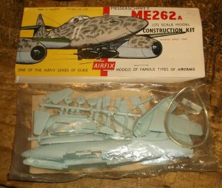 Vintage 1960 1:72 Airfix Messerschmitt Wwii Me 262 A Model Airplane Kit