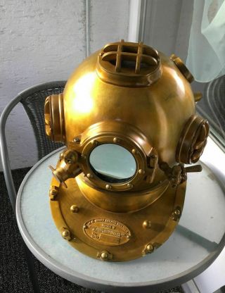 Antique Scuba Divers Diving Helmet Us Navy Mark V Deep Sea Marine Diver Sca