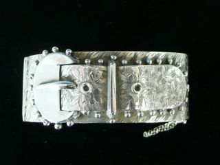 Antique Victorian Silver Buckle Cuff Bracelet 19thc