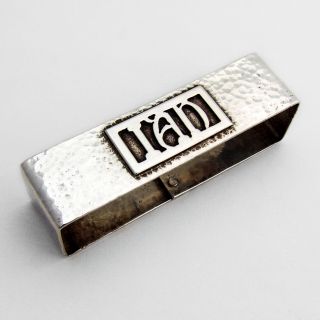 Arts And Crafts Rectangle Napkin Ring Sterling Silver 1920 Mono Ian