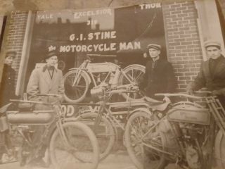 Rare 2 Early 1900s Harley Davidson Dealer Owners Antique Large Photo / Prints