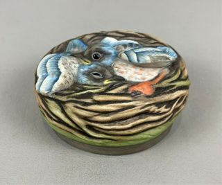 Vintage Boehm Porcelain " Baby Buntings " Birds In Nest Figurine