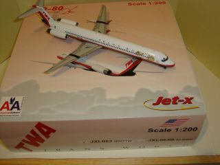 Jet - X 1/200 Trans World Airlines Mcdonnell Douglas Md - 80 N967tw