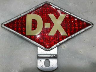 Vintage D - X License Plate Topper Sign Gas Advertising 2
