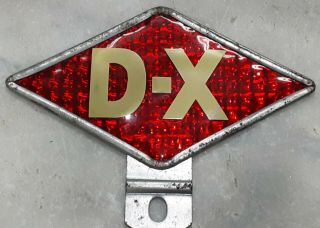 Vintage D - X License Plate Topper Sign Gas Advertising 3