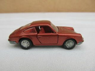 Vintage Schuco Model 813 Porsch 911 S Maroon W/ Red Interior Made In Germany