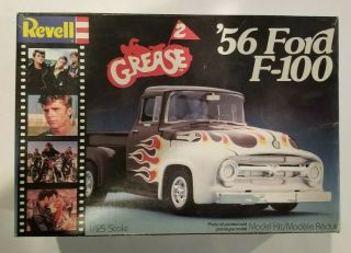 Vintage Revell Grease 2 Model Car Kit 56 Ford F100 Truck Flames 1/25 Scale 1982