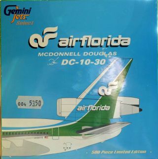 Gemini Jets 1:400 Air Florida Dc - 10 - 30 N103tv Gsafl003 500 Piece Ltd Edition