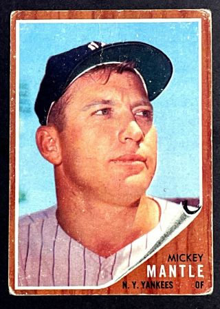 Mickey Mantle 1962 Topps 200 York Yankees Low Grade