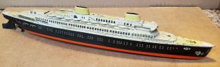 Cko 354 Tin Wind - Up Toy Ship 40s Post - War Us Zone Germany Atlantic Liner Boat