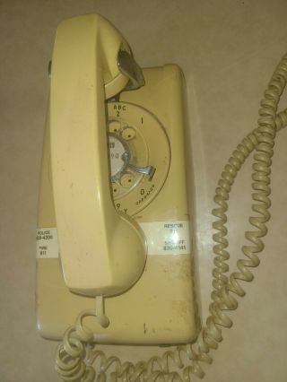 Vintage Rotary Wall Phone Yellow