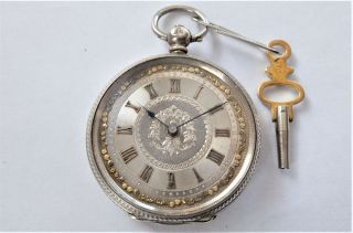 1882 Silver Cased Cylinder Pocket Watch / Fob Watch Df&co In Order
