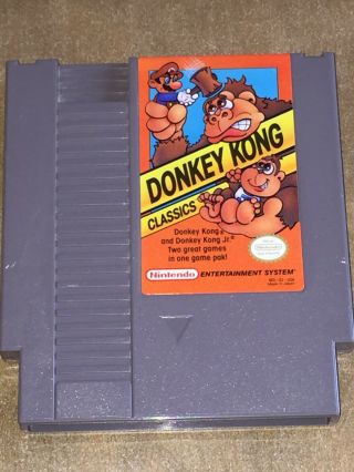 Donkey Kong Classics Nintendo Nes Cartridge (1988) Vintage