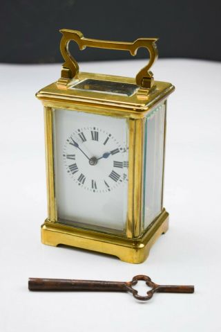 Antique C.  1920s French Brass Four Glass Carriage Clock