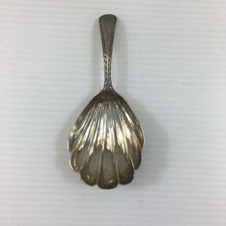 Antique 1784 Georgian Solid Silver Shell Tea Caddy Spoon London 8cm Long
