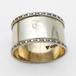 English Napkin Ring Garrard Co Ltd Sterling Silver 1962 Sheffield Mono
