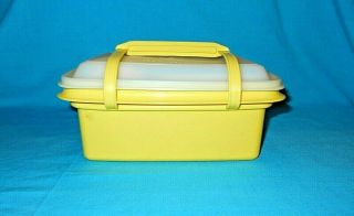 Vintage Tupperware Pack - N - Carry Lunch Box Container Set With Handles Yellow