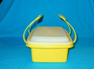 Vintage Tupperware Pack - N - Carry Lunch Box Container Set With Handles Yellow 3