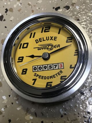 Rare Nos Deluxe Whizzer Motorbike Speedometer Clock Schwinn Sportsman Pacemaker