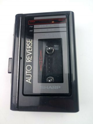 Vintage Sharp Am/fm Radio Cassette Player Walkman,  Model No.  Jc - 508 (bk)