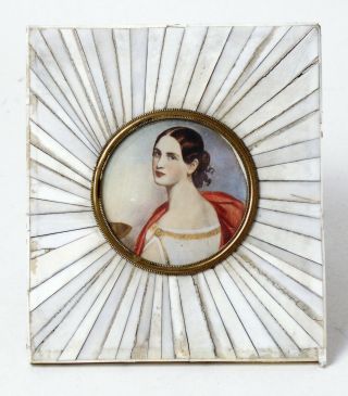 Fine Antique 19th Century Portrait Miniature Of A Lady 4