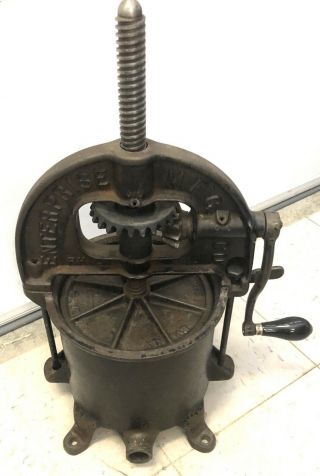 Antique Cast Iron Enterprise Mfg.  Co.  Large 6 Quart Sausage Press Stuffer No.  6341