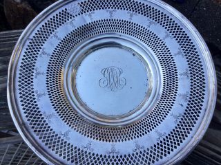 Sterling Silver Theodore Starr Reticulated Nut Dish Plate Monogram
