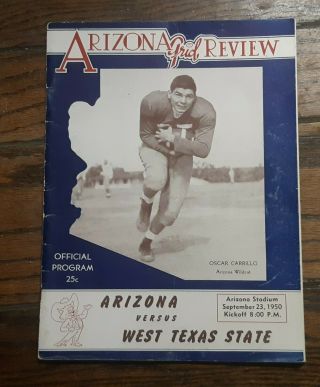 Vtg 1950 Arizona Grid Review Wildcats Vs.  West Texas State Football University