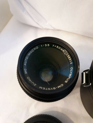 Vtg Olympus OM - SYSTEM ZUIKO AUTO - MACRO 1:3.  5 50mm Lens Japan 2