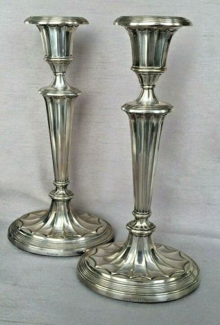 Pair Antique Georgian Adams Style A1 Silver Plate Candlesticks Collis & Co