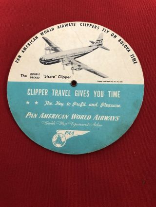 Vintage 1949 Pan American World Airways Strato Clipper PAA Time Selector Dial 2