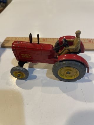 Vintage Dinky Toys Massey Harris Red Farm Tractor 1