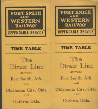 Fort Smith & Western Railway Arkansas Oklahoma 1920 