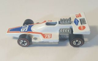" Flash " 76 Vintage Mattel Hot Wheels Redline " Formula 5000 " White Enamel Hk