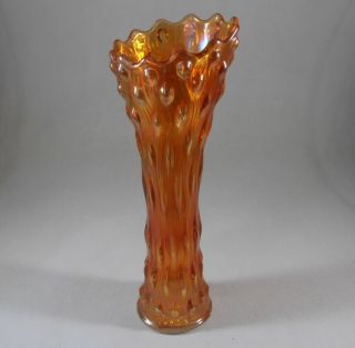 Antique Hobnail Swirl Millersburg Marigold Carnival Glass Bud Vase Swirled