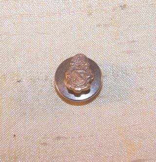 Vintage Sigma Nu Fraternity Small Crest Pin,  3/8 " Tall,  Gold - Filled Old